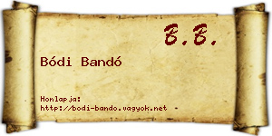 Bódi Bandó névjegykártya